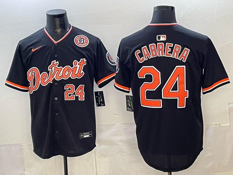 Men Detroit Tigers #24 Cabrera black Game Nike MLB Jersey 2026003->->MLB Jersey